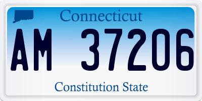 CT license plate AM37206