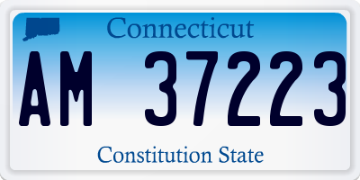 CT license plate AM37223