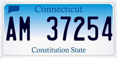 CT license plate AM37254