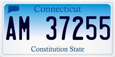 CT license plate AM37255