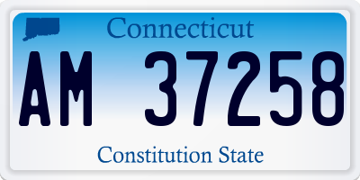 CT license plate AM37258