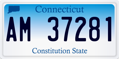 CT license plate AM37281