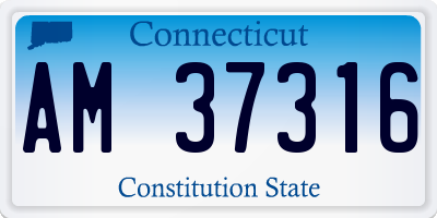 CT license plate AM37316