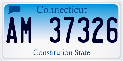 CT license plate AM37326