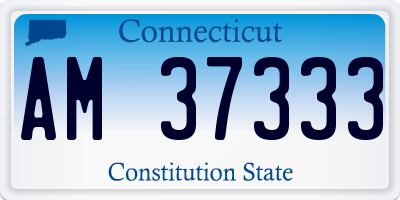CT license plate AM37333