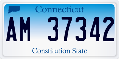 CT license plate AM37342