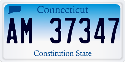 CT license plate AM37347