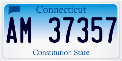 CT license plate AM37357