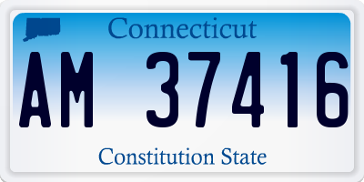CT license plate AM37416