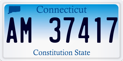 CT license plate AM37417