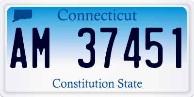 CT license plate AM37451
