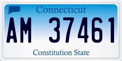 CT license plate AM37461