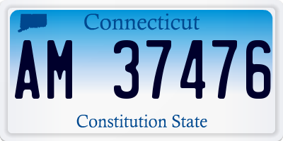 CT license plate AM37476