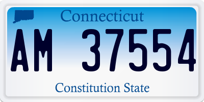 CT license plate AM37554
