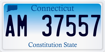 CT license plate AM37557