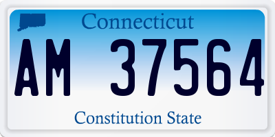 CT license plate AM37564