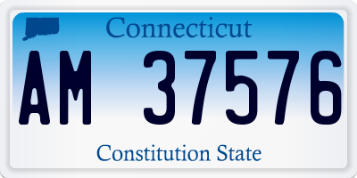 CT license plate AM37576