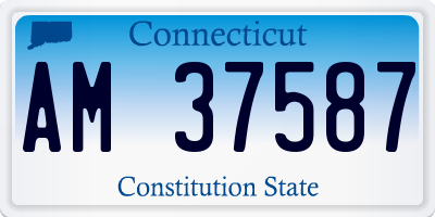 CT license plate AM37587