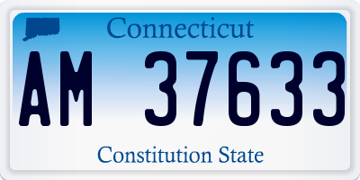 CT license plate AM37633