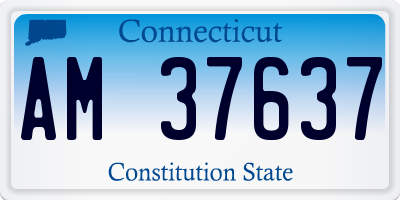 CT license plate AM37637