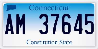 CT license plate AM37645