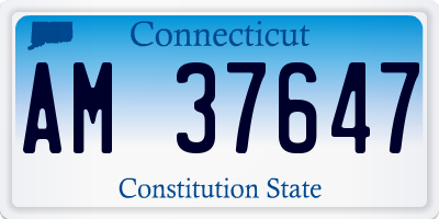 CT license plate AM37647