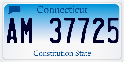 CT license plate AM37725