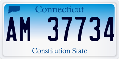 CT license plate AM37734