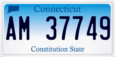 CT license plate AM37749