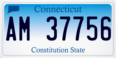 CT license plate AM37756