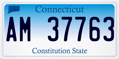CT license plate AM37763