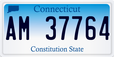 CT license plate AM37764