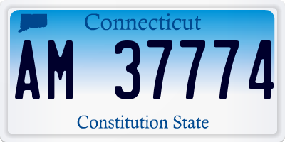 CT license plate AM37774