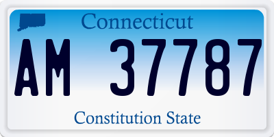 CT license plate AM37787