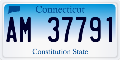 CT license plate AM37791