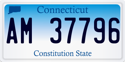 CT license plate AM37796