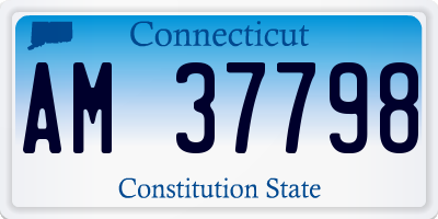 CT license plate AM37798