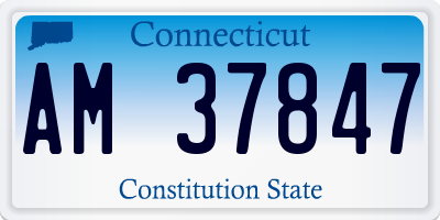 CT license plate AM37847