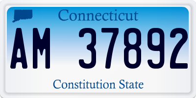 CT license plate AM37892
