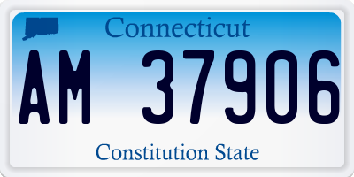 CT license plate AM37906