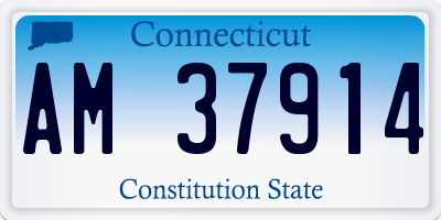 CT license plate AM37914