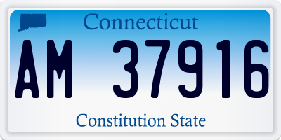 CT license plate AM37916