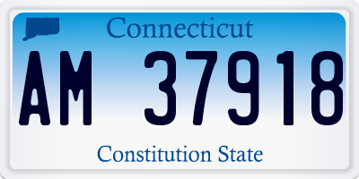 CT license plate AM37918