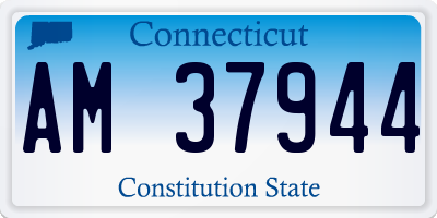 CT license plate AM37944