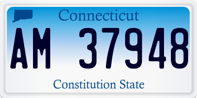 CT license plate AM37948
