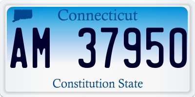 CT license plate AM37950