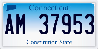 CT license plate AM37953