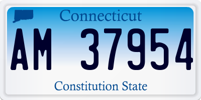 CT license plate AM37954