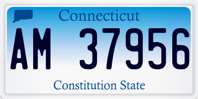 CT license plate AM37956
