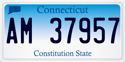 CT license plate AM37957